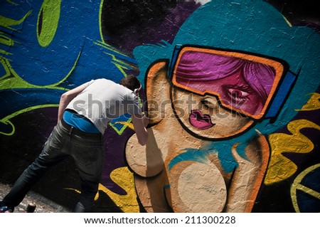 Paris - France - 27 May 2013 - urban art - painter artist