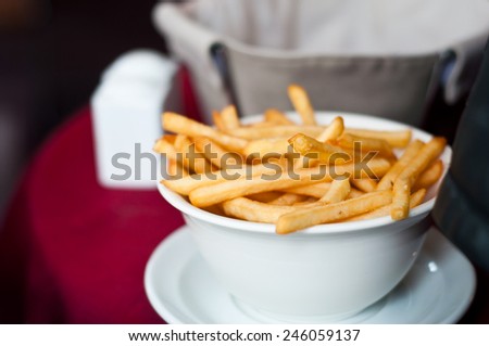 french fries in the restaurant