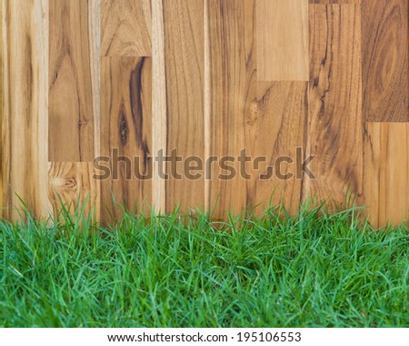 garden fence - wood and grass