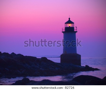 Winter Lighthouse at sunrise in Salem, Massachusetts