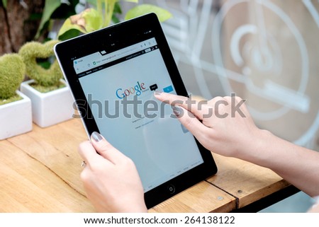 CHIANGMAI,THANLAND - MARCH 27, 2015: Google is an American multinational corporation specializing in Internet-related services and products.
