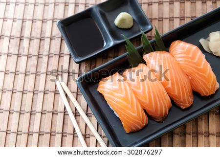 Salmon,Sushi Japanese tradition food.