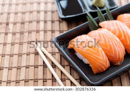 Salmon,Sushi Japanese tradition food.