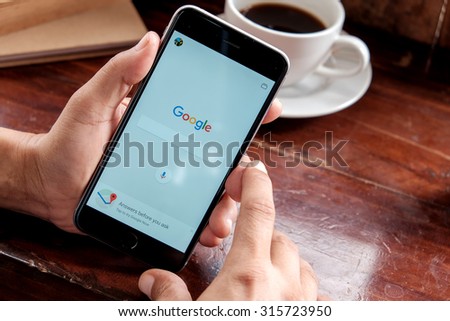 CHIANG MAI, THAILAND - SEP 12,2015: Google Maps is a web mapping service application and technology provided by Google. Also available as a mobile app for smartphones.