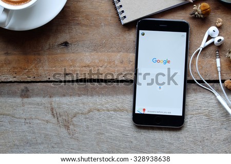 Google is an American multinational corporation specializing in Internet-related services and products. Most of its profits are derived from AdWords.CHIANG MAI,THAILAND - OCT 19,2015