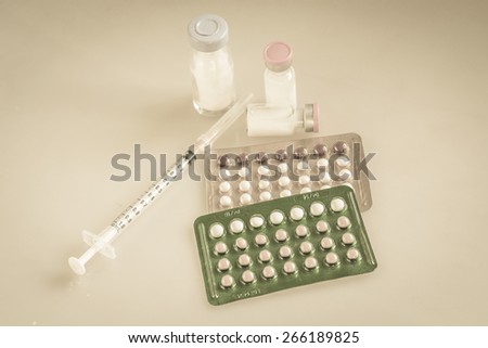 Birth control pill, Injection Medication and Injection devices