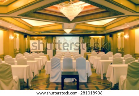 Blurred meeting rooms and preparation ,vintage style