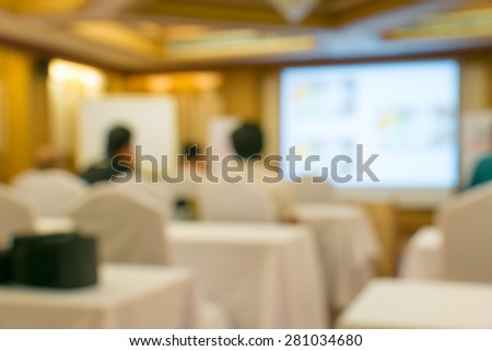 Meeting Blurred background at vintage conference hall