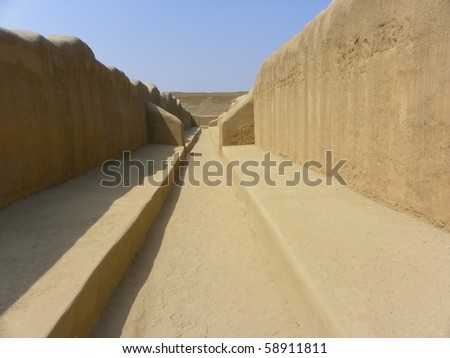 Chan Chan, Peru, was the imperial capital of the Chimor . It is largest adobe city in the world. A few miles from the modern city of Trujillo, Peru, was added as a Unesco World Heritage Site in 1986.