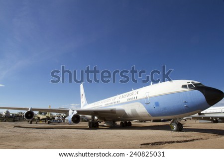 Tucson, AZ, USA - December 12, 2014 : Air Force One used by Johnson and Kennedy