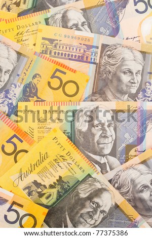 Australian Fifty Dollar ($50) Banknotes Background
