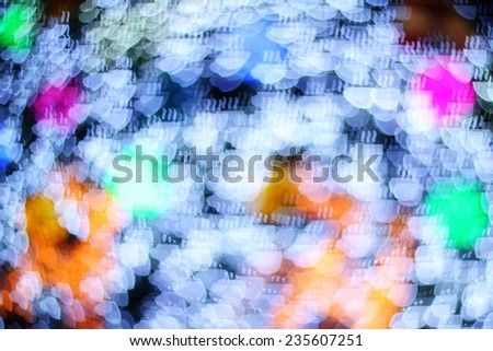 Abstract colorful bokeh background image caused by shooting out of focus of light at night