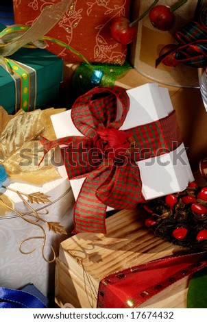 a pile of gift boxes