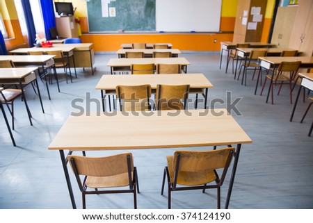 Empty class room of elementary school