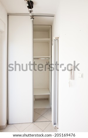 Modern entrance hall with built-in closet