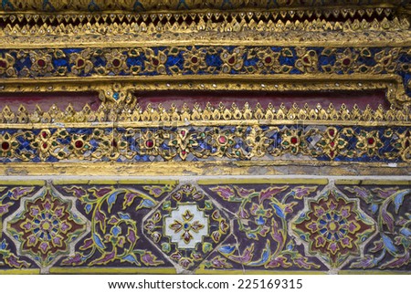 Colorful Tiles Pattern at Grand Palace, Bangkok, Thai land