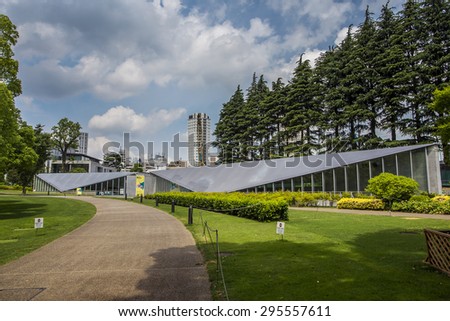 Tokyo, Japan - 18 May 2015: 21 21 Design Sight, it is a design museum that was created by architect Tadao Ando and fashion designer Issey Miyake.