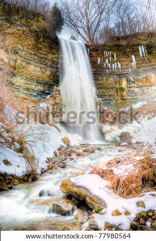 Borer\'s Falls in hamilton ontario in the Winter
