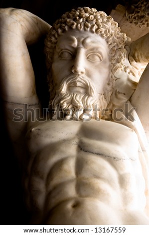 Marble carving of Dionysus, or Bacchus, the Greek god of wine