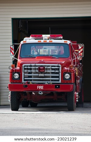 A fire truck parked and ready to roll