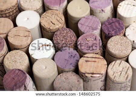 Background pattern of wine bottles corks