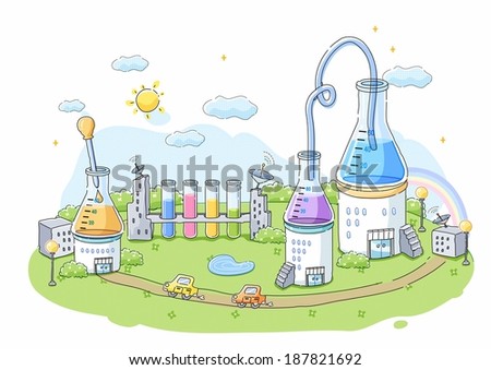 Illustration of  chemistry lab