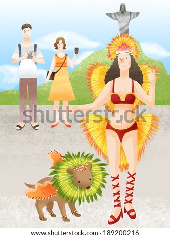 Illustration of vacations in Brazil