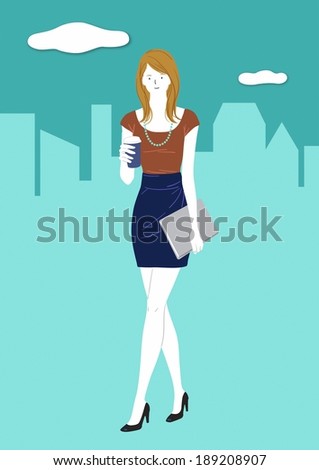 business woman drinking coffee