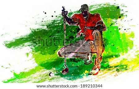 Illustration of sports, golfing