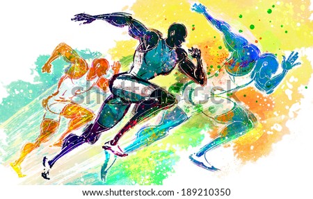Illustration of sports, running