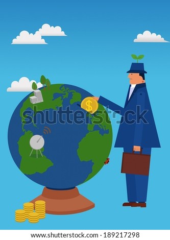 Illustration of finance and global money