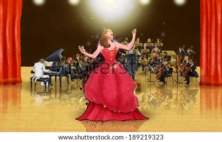 Illustration of opera singer