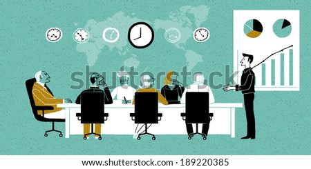 Illustration of board meeting