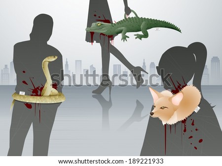 Illustration of the earth and animal cruelty