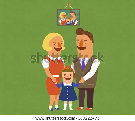 Illustration of relationship and family portrait