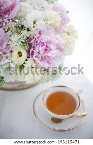 the image of flowers and tea
