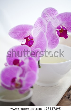 the image of flowers and tea