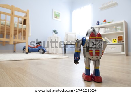 the image of parenting and robot toys
