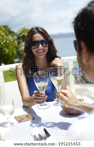 the image of couple having breakfast by the sea in Boracay in the Philippines