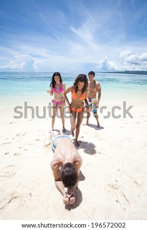 the image of people on vacation,Boracay in Philippine