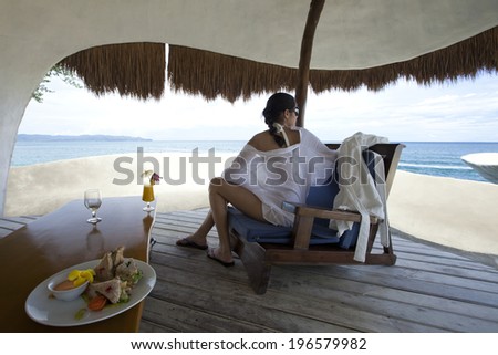 Woman on vacation in Boracay resort