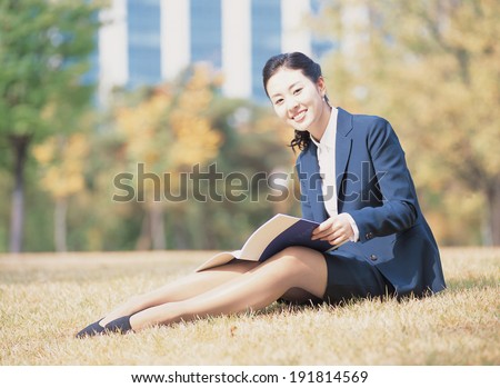 The image of smiling business woman in Korea