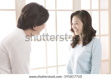 The image of smiling couple in Korea,Asia