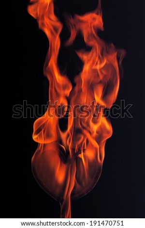 The depiction of fire flames burning around a heart wire