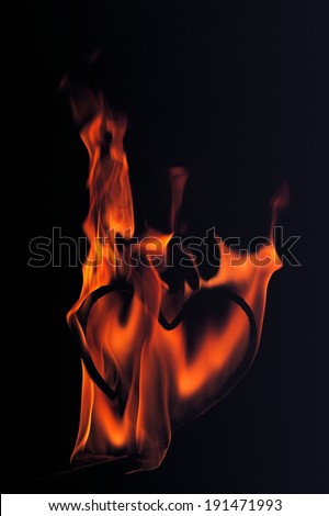 Fire Flames around a heart wire