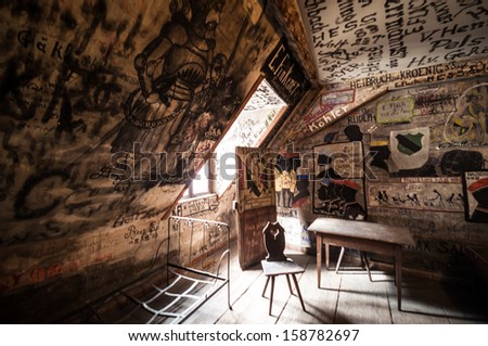 HEIDELBERG, GERMANY - SEPTEMBER 7: Old student prison of the university in Heidelberg with walls inscribed by the former students on September 7, 2013 in Heidelberg, Germany