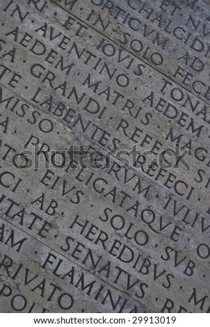 writing on the outside wall of the peace altar in Rome