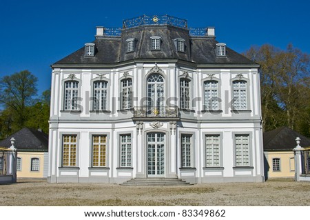 view of the hunting lodge Falkenlust of palace Augustusburg in Bruehl