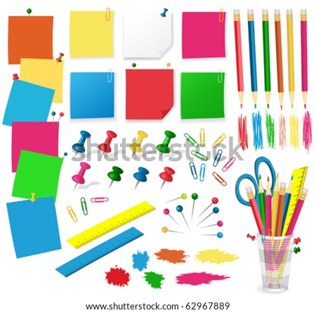 Office Accessories on Office Accessories Vector   62967889   Shutterstock