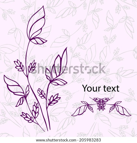 Outline vector flowers painted by hand with a simple frame for text seamless simple